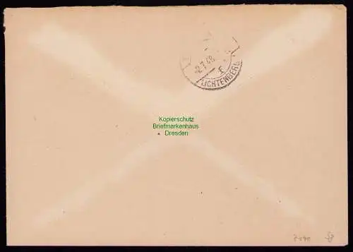 h7140 SBZ Handstempel Bezirk  3 R-Brief Einschreiben Berlin Lichtenberg