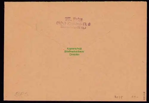h7048 SBZ Handstempel Bezirk  14 Brief Klotzsche gepr. BPP