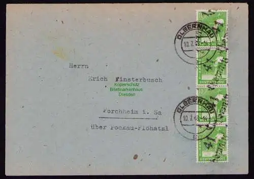 h7227 SBZ Handstempel Bezirk  41 Brief Chemnitz 1 Mischfarbe Letzttag 10.7.48