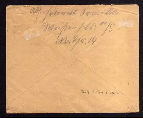 h774 Brief Handstempel Bezirk 20 Weißenfels 28.6.48 Bedarfspost