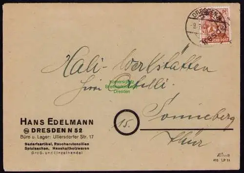 h7134 SBZ Handstempel Bezirk  14 Brief Dresden N52 gepr. BPP
