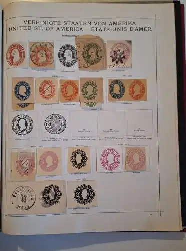 Sammlung 2073 Ganzsachen Ausschnitte Deutschland Europa Welt um 1900