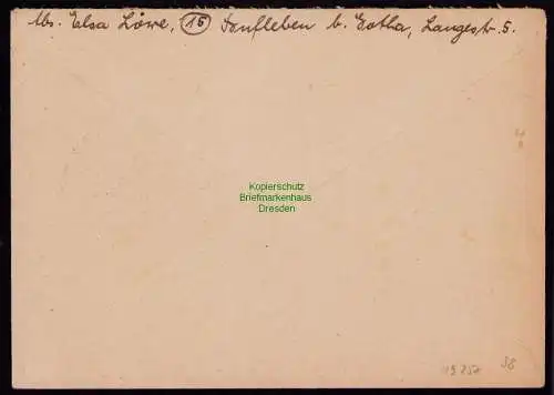 B19257 SBZ Brief Gebühr bezahlt Bufleben über Gotha 1946 an DRK in München