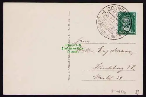 B18936 AK Schneekoppe Krummhübel Brückenberg 1928 Segelflug Auto Motorradtage