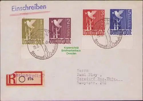 B21525 Brief Alliierte Besetzung 959 - 962 Einschreiben Zehnfach Frankatur 25.6.