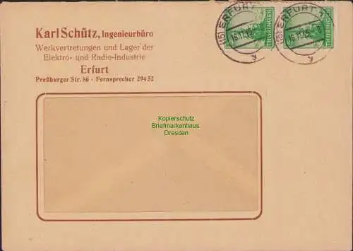 B21526 Brief SBZ Thüringen 2x 94 A X Erfurt 1945