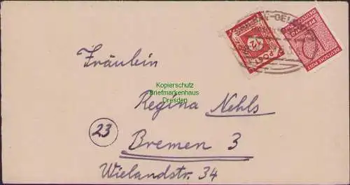 B21541 Brief SBZ Ostsachsen 60 Bahnpost Zwickau - Oelsnitz 1946