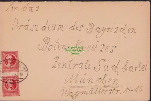 B21546 Brief SBZ Thüringen Bahnpost Nordhausen - Erfurt 1946