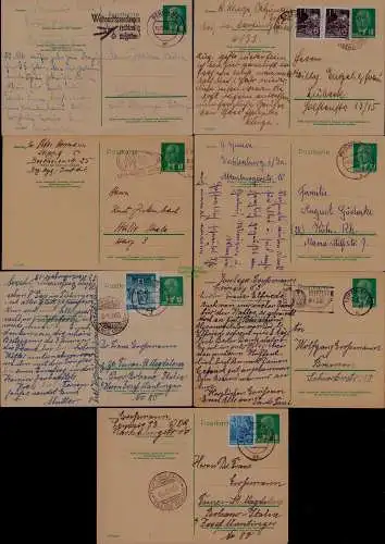 B21610 DDR Ganzsache 7x Pieck P 57 gebraucht 2x Zusatzfrankatur Ausland Italien