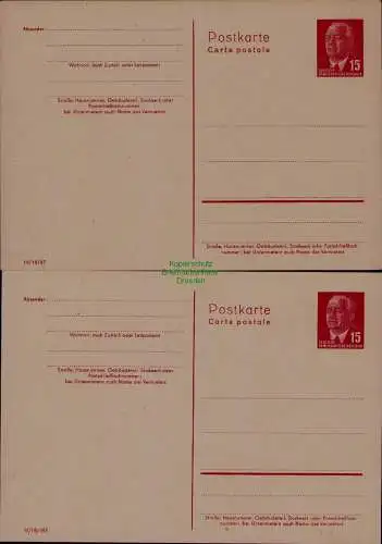 B21621 DDR Ganzsache Pieck P 64 I und II ungebraucht