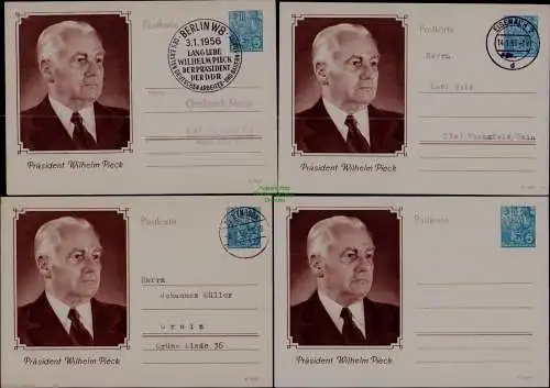 B21632 DDR Ganzsache 4x P 67 Präsident Wilhelm Pieck Fünfjahrplan