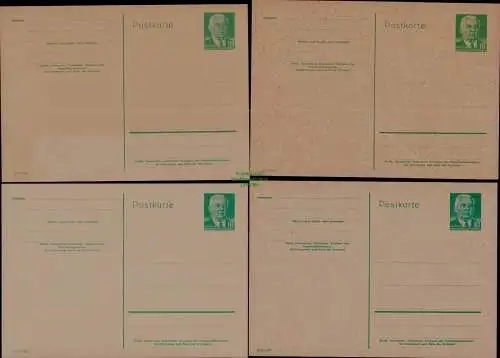 B21633 DDR Ganzsache Pieck P 68 a b Farbtöne ungebraucht