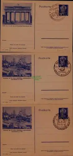B21662 DDR Ganzsache P 47 Pieck SST Eilenburg 1950 Berlin Einheit Wohlstand