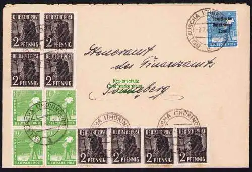 B19356 Brief SBZ Währungsreform 1948 Zehnfach Lauscha Thür. nach Sonneberg Thür.