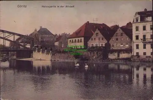 162954 AK Görlitz Neissepartie in der Altstadt 1918
