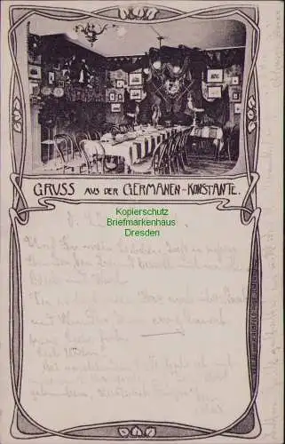 162987 AK Ilmenau 1901 Gasthaus Germanen Konstante Innenansicht