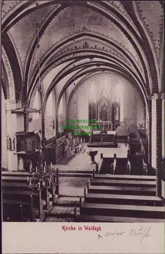 162843 AK Woldegk i. M. Inneres der Kirche um 1905