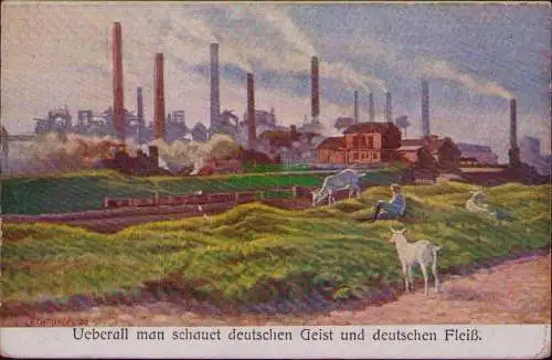 162852 AK Julienhütte Bobrek Huta Zelaza Bobrek 1921 deutschen Geist und Fleiß