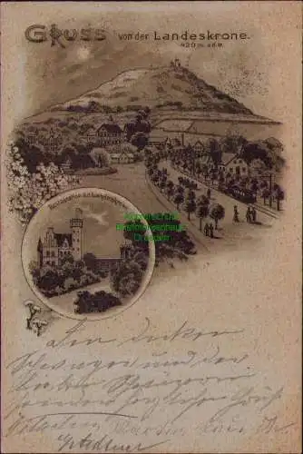 162969 AK Görlitz Mondscheinkarte 1898 Landeskrone Restauration