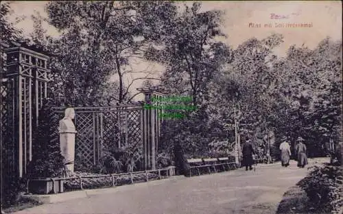 162857 AK Posen 1915 Feldpost Allee mit Schillerdenkmal