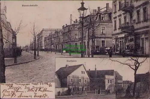 162866 AK Mügeln Bez. Dresden 1907 Bismarckstraße Dorfplatz