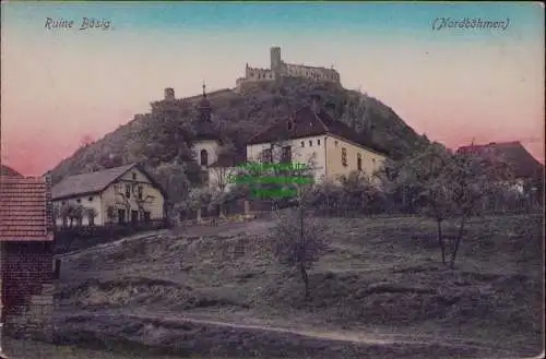 162832 AK Ruine Bösig Nordböhmen um 1915
