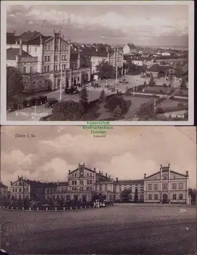 162939 2 AK Zittau Bahnhof 1916 1936
