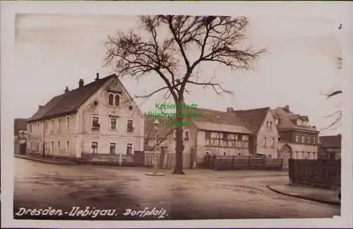 162917 AK Dresden-Uebigau Dorfplatz Fotokarte um 1930