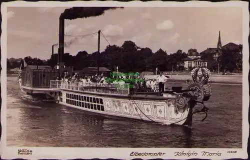 162874 AK Dresden Elbedampfer Königin Maria Hahn Foto 11638 um 1940