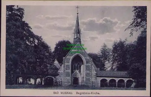 162972 AK Bad Muskau O.-L. Begräbnis Kirche um 1925