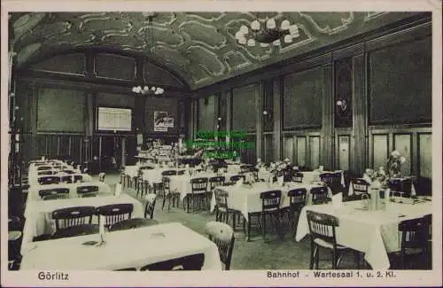 162950 AK Görlitz 1931 Bahnhof Wartesaal 1. und 2. Klasse