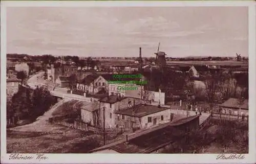 162817 AK Schönsee Wpr. Stadtbild mit Windmühle Feldpost 1941