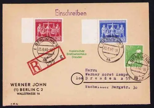 B19379 Brief Letzttag Alliierte Besetzung altes Porto 23.6.48 vor Währungsreform