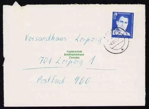 B19394 Brief DDR mit Spendenmarke DTSB D. Lindner Portobetrug Zörbig 1968