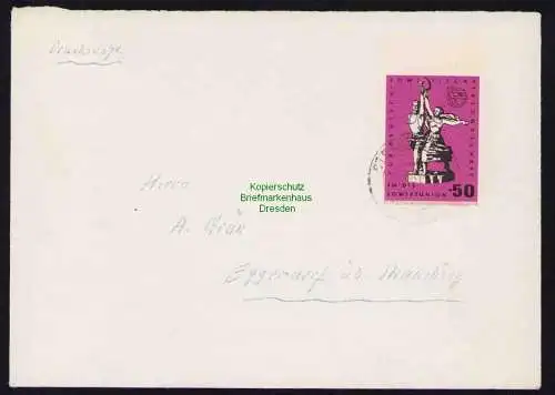 B19403 Brief DDR mit Spendenmarke DSF Portobetrug Strausberg 1961