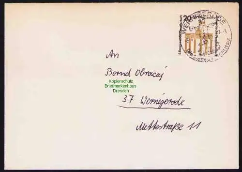 B19433 Brief DDR mit Spendenmarke DSF Portobetrug Wernigerode 1967