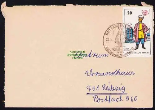 B19455 Brief DDR mit Spendenmarke DSF Portobetrug Bad Langensalza um 1969