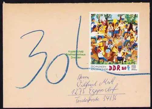 B19478 Brief DDR mit mit Leerfeld aus Klbg. Portobetrug um 1974 1975 Landesname