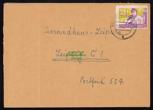 B19408 Brief DDR mit Spendenmarke DRK Portobetrug Barchfeld Werra 1962