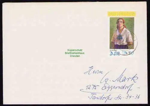 B19442 Brief DDR m. Spendenmarke DSF Portobetrug 1978 Berlin Biesdorf Landesname