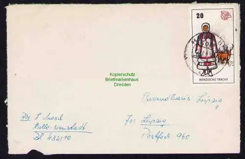 B19454 Brief DDR mit Spendenmarke DSF Portobetrug Halle BPA 1969