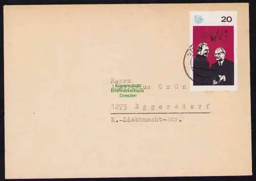 B19463 Brief DDR mit Spendenmarke DSF Portobetrug Berlin 1978
