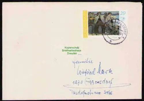 B19436 Brief DDR mit Spendenmarke DSF Portobetrug 1978 Berlin Mahlsdorf