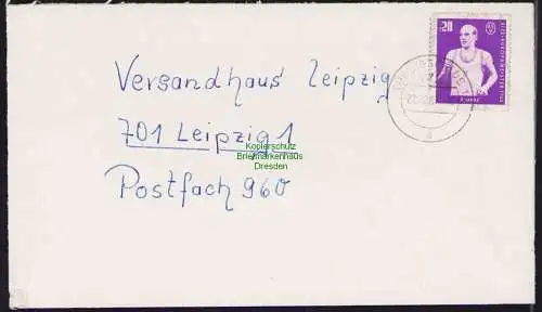 B19387 Brief DDR mit Spendenmarke DTSB F. Janke 1967 Portobetrug Ludwigsfelde