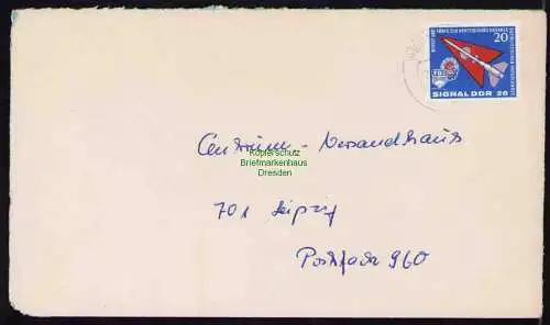B19426 Brief DDR mit Spendenmarke FDJ GST Portobetrug Neustrelitz um 1970