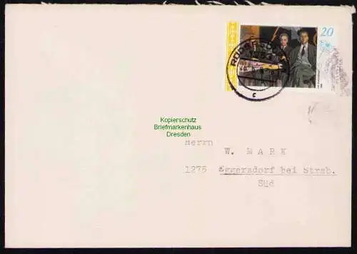B19438 Brief DDR mit Spendenmarke DSF Portobetrug 1978 Rüdersdorf