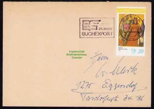 B19441 Brief DDR mit Spendenmarke DSF Portobetrug 1978 Berlin