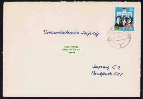 B19392 Brief DDR mit Spendenmarke FDJ Portobetrug Sohland Kr. Bautzen 1963
