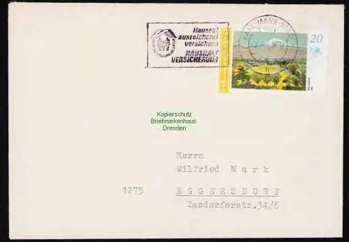 B19439 Brief DDR mit Spendenmarke DSF Portobetrug 1978 Karl-Marx-Stadt