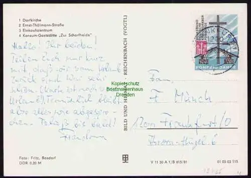 B19435 AK Groß Schönebeck DDR mit Spendenmarke 50 Jahre Kriegsgräbervorsorge